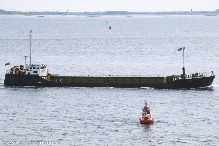 Photograph of the vessel  Hoo Finch pictured on the Westerschelde passing Vlissingen on 19th June 2002