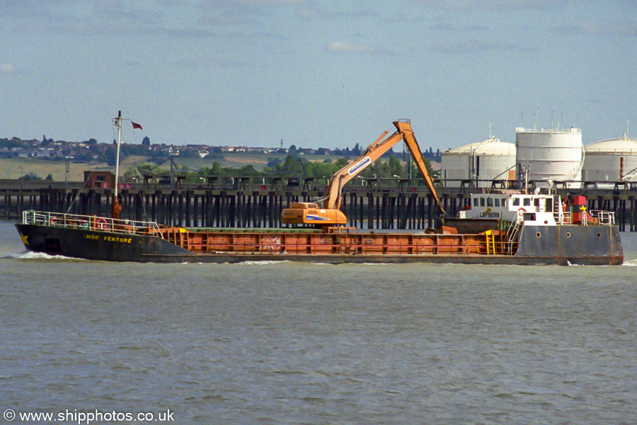Photograph of the vessel  Hoo Venture pictured on the River Thames on 31st August 2002