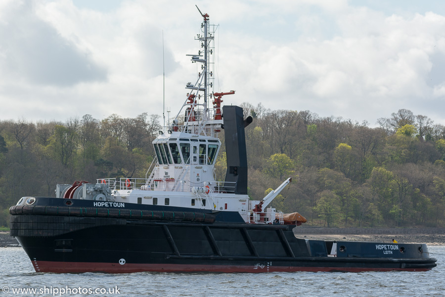 Photograph of the vessel  Hopetoun pictured at Hound Point on 15th April 2017