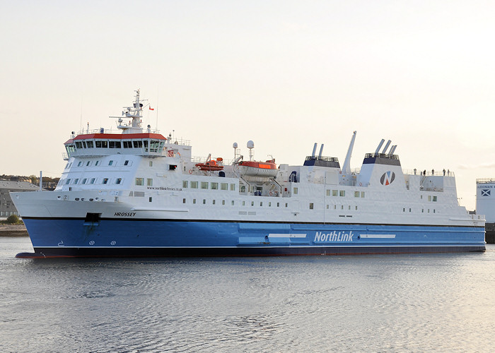 Photograph of the vessel  Hrossey pictured departing Aberdeen on 16th April 2012