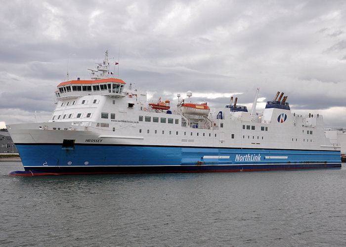 Photograph of the vessel  Hrossey pictured departing Aberdeen on 12th September 2013