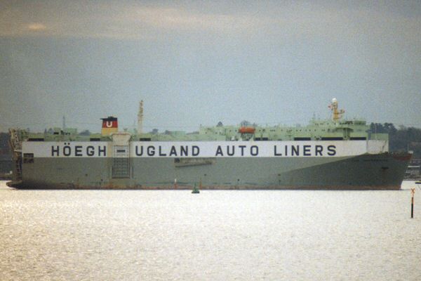 Photograph of the vessel  Hual Carmencita pictured arriving in Southampton on 11th January 1995