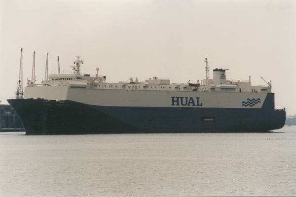 Photograph of the vessel  Hual Ingrita pictured departing Southampton on 29th May 1999