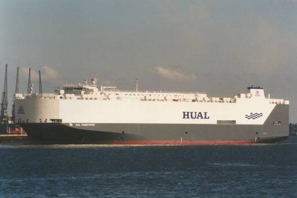 Photograph of the vessel  Hual Transporter pictured departing Southampton on 28th May 1999
