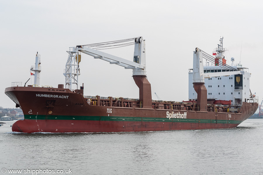 Photograph of the vessel  Humbergracht pictured passing North Shields on 12th April 2025