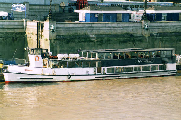Photograph of the vessel  Hurlingham pictured in London on 16th November 1999