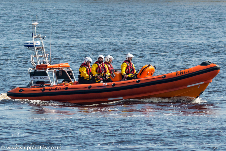 Photograph of the vessel RNLB Hylton Burdon pictured passing North Shields on 24th August 2019