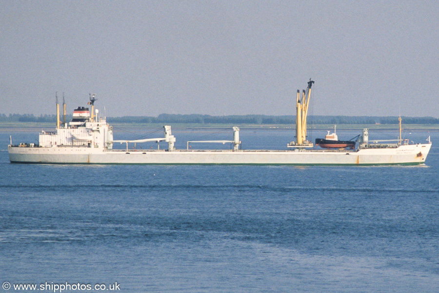Photograph of the vessel  Ibn Al-Moataz pictured on the Westerschelde passing Vlissingen on 21st June 2002