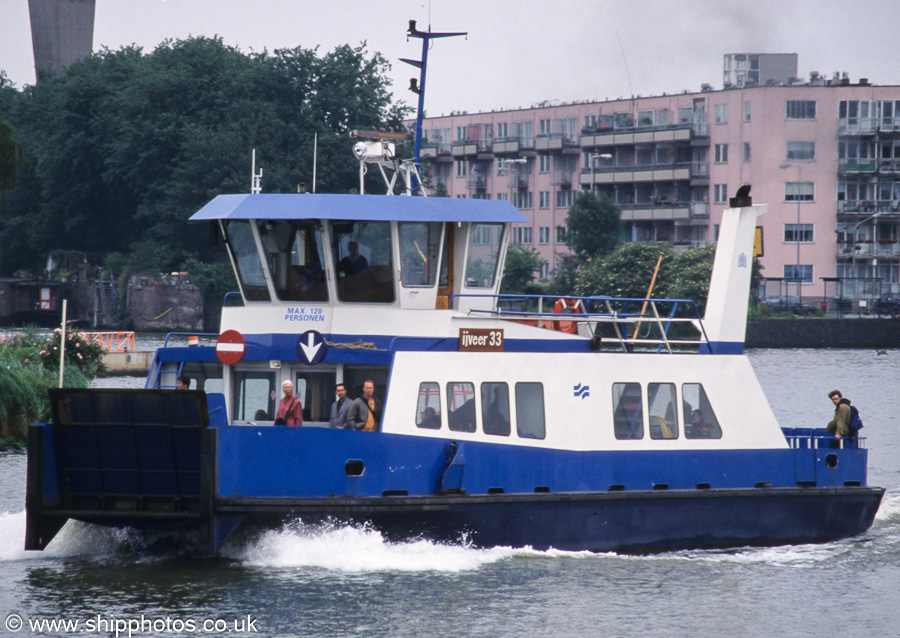 Photograph of the vessel  Ijveer 33 pictured on the IJ at Amsterdam on 16th June 2002