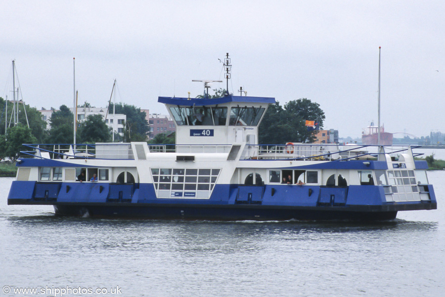 Photograph of the vessel  Ijveer 40 pictured on the IJ at Amsterdam on 16th June 2002