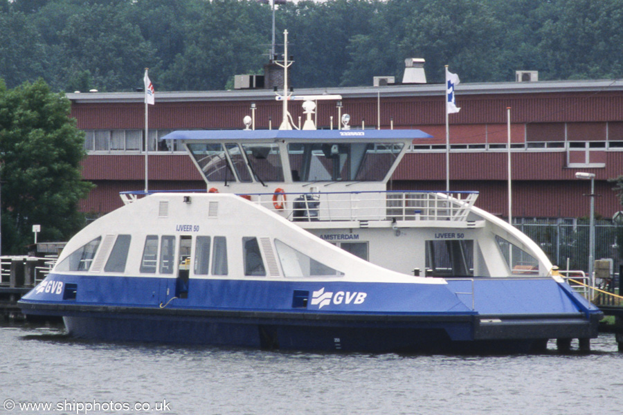 Photograph of the vessel  Ijveer 50 pictured on the IJ at Amsterdam on 16th June 2002
