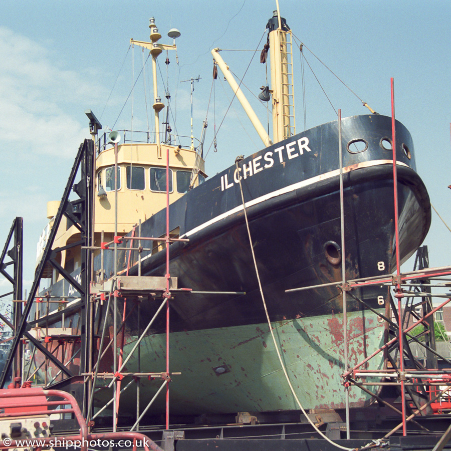 Photograph of the vessel RMAS Ilchester pictured in Portland Harbour on 23rd July 1989