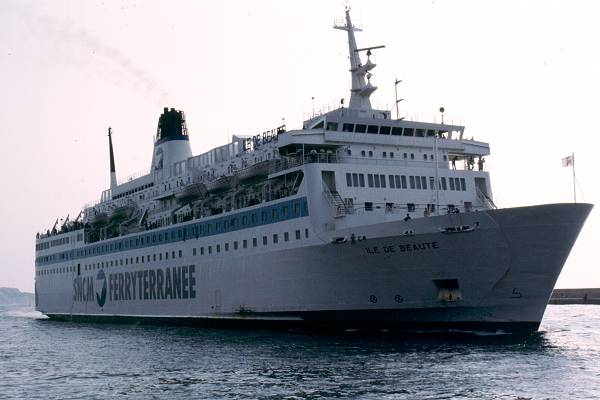 Photograph of the vessel  Ile de Beauté pictured arriving in Marseille on 5th July 1990