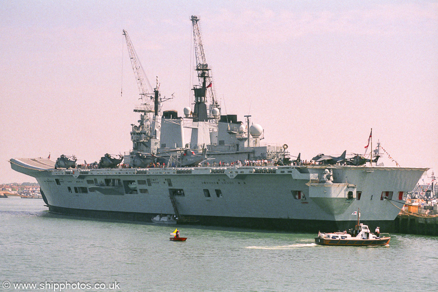Photograph of the vessel HMS Illustrious pictured at the International Festival of the Sea, Portsmouth Naval Base on 24th August 2001