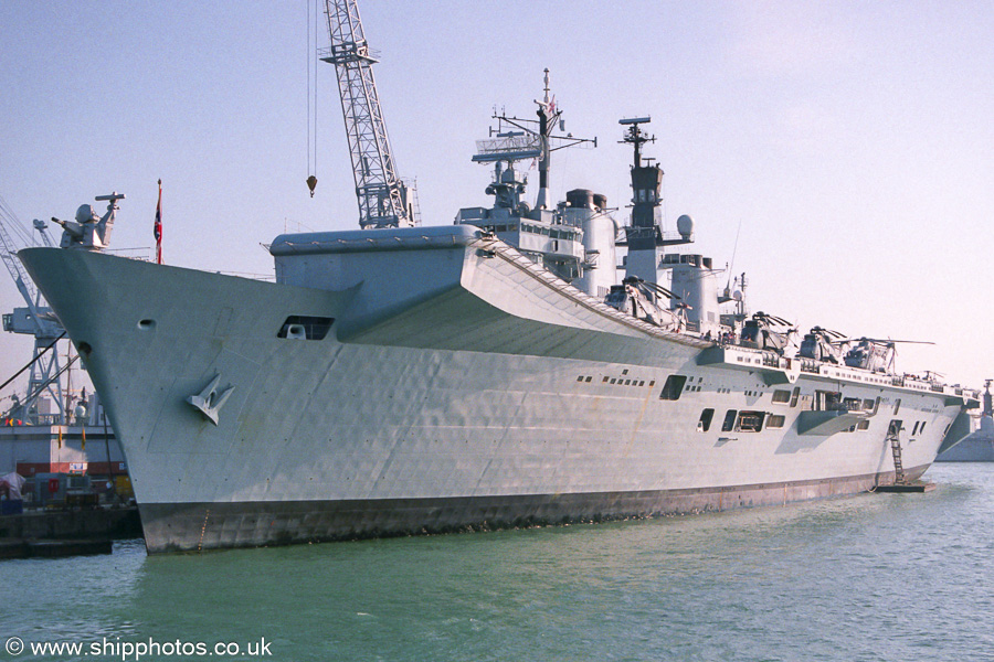 Photograph of the vessel HMS Illustrious pictured at the International Festival of the Sea, Portsmouth Naval Base on 24th August 2001