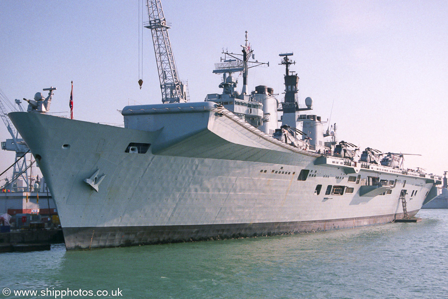 Photograph of the vessel HMS Illustrious pictured at the International Festival of the Sea, Portsmouth Naval Base on 3rd July 2005