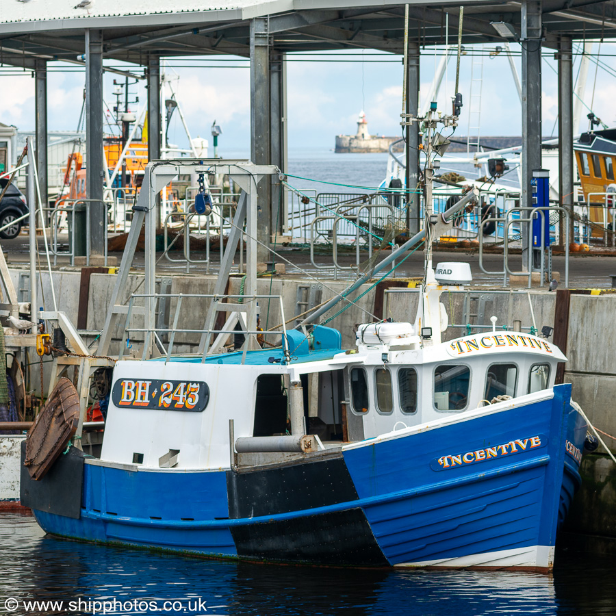 Photograph of the vessel fv Incentive pictured at the Fish Quay, North Shields on 27th August 2023