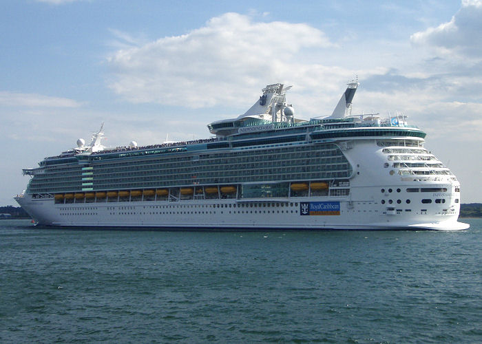Photograph of the vessel  Independence of the Seas pictured departing Southampton on 14th June 2008