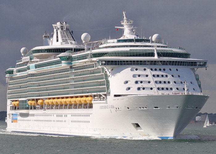 Photograph of the vessel  Independence of the Seas pictured departing Southampton on 6th August 2011