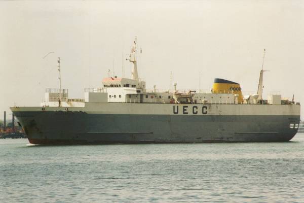 Photograph of the vessel  Indianapolis pictured departing Southampton on 17th April 1999