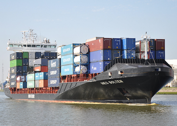 Photograph of the vessel  Ines Bolten pictured arriving in Eemhaven, Rotterdam on 26th June 2011