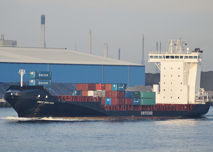 Photograph of the vessel  Ines Bolten pictured passing Vlaardingen on 28th June 2011