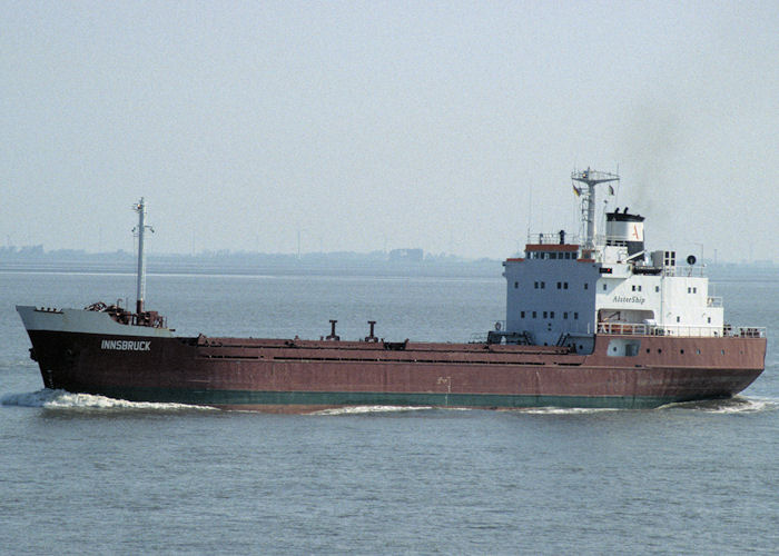 Photograph of the vessel  Innsbruck pictured on the River Elbe on 5th June 1997