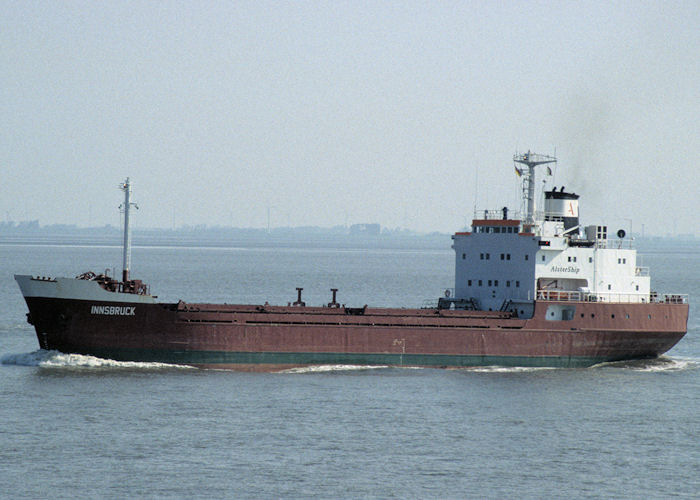 Photograph of the vessel  Innsbruck pictured on the River Elbe on 5th June 1997