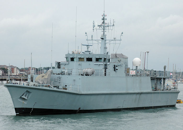 Photograph of the vessel HMS Inverness pictured laid up in Portsmouth Harbour on 3rd July 2005