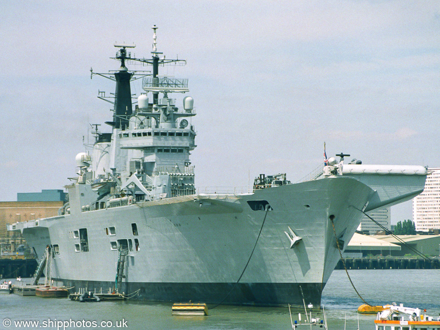 HMS Invincible pictured at Greenwich on 16th July 2005