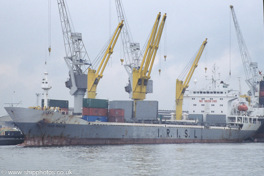Photograph of the vessel  Iran Makin pictured in Churchilldok, Antwerp on 20th June 2002