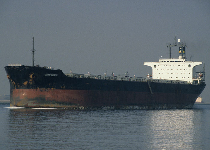 Photograph of the vessel  Irenes Vision pictured passing Hoek van Holland on 15th April 1996