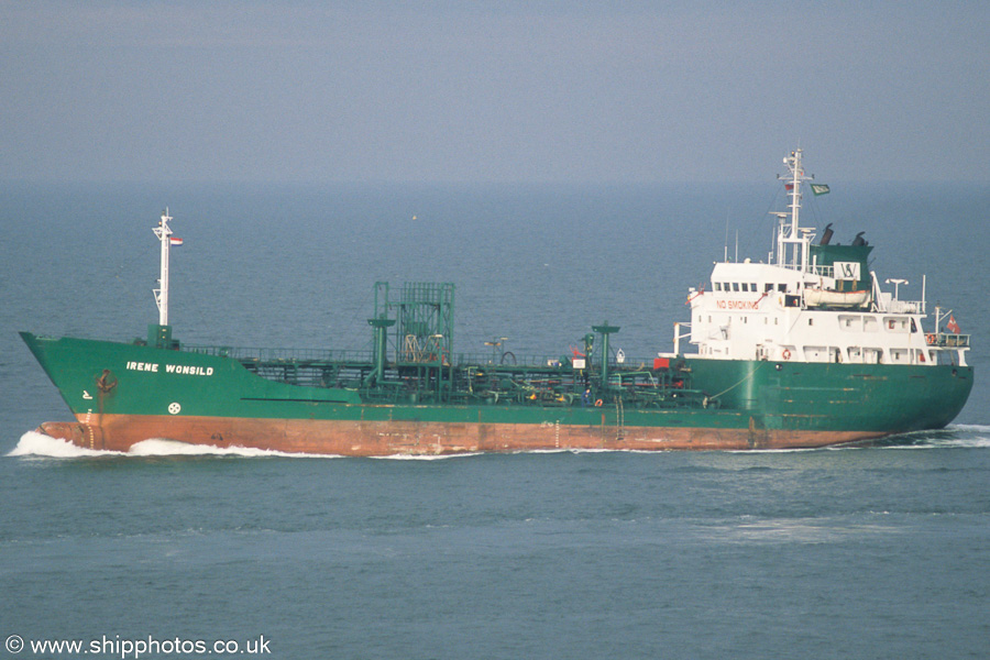 Photograph of the vessel  Irene Wonsild pictured on the Westerschelde passing Vlissingen on 22nd June 2002