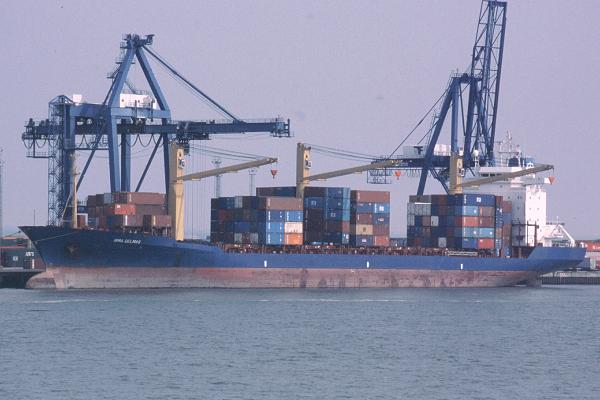 Photograph of the vessel  Irma Delmas pictured at Felixstowe on 26th May 2001