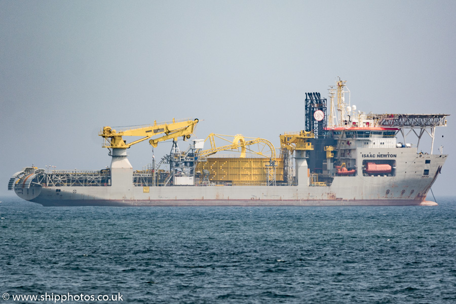 Photograph of the vessel cs Isaac Newton pictured at anchor off Blyth on 29th June 2019