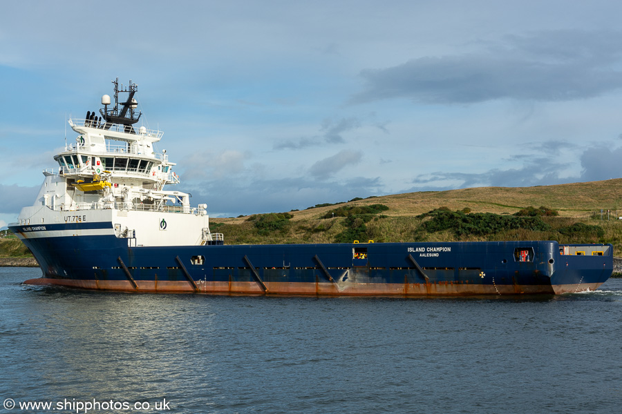 Photograph of the vessel  Island Champion pictured departing Aberdeen on 11th September 2024