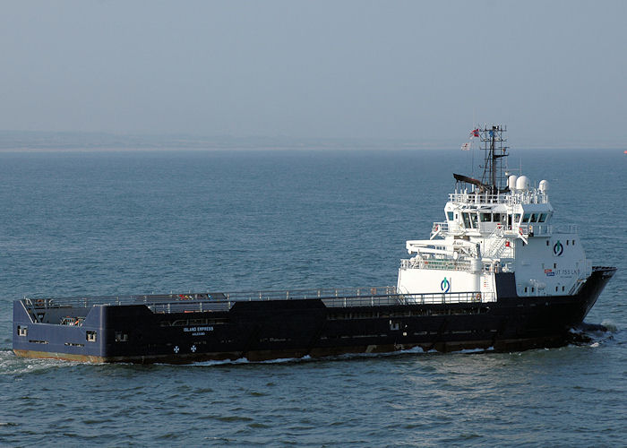 Photograph of the vessel  Island Empress pictured departing Aberdeen on 29th April 2011