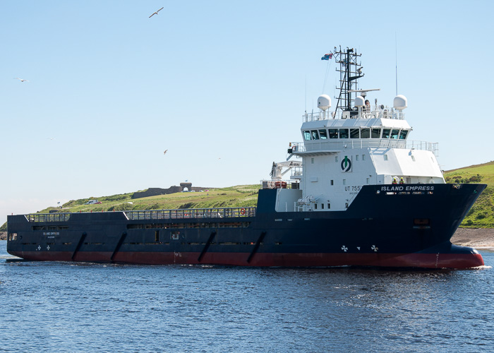 Photograph of the vessel  Island Empress pictured arriving at Aberdeen on 10th June 2014