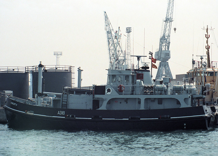 Photograph of the vessel RMAS Ixworth pictured in Portsmouth Naval Base on 14th May 1988