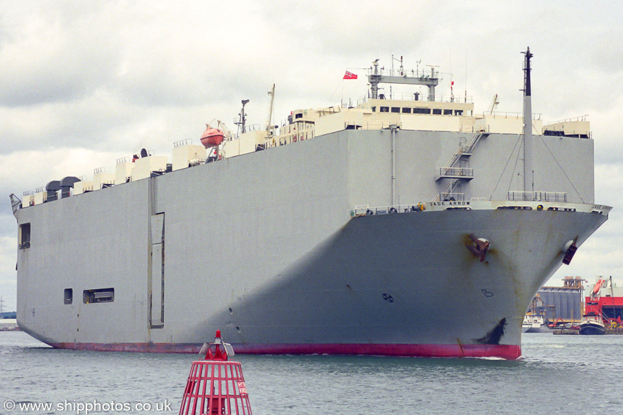 Photograph of the vessel  Jade Arrow pictured departing Southampton on 13th June 2002