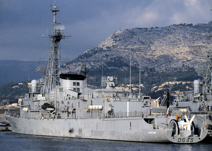 Photograph of the vessel FS Jean de Vienne pictured at Toulon on 16th December 1991
