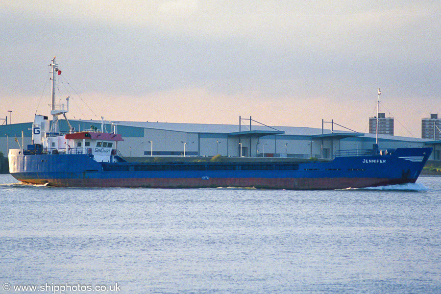 Photograph of the vessel  Jennifer pictured passing Gravesend on 30th August 2002