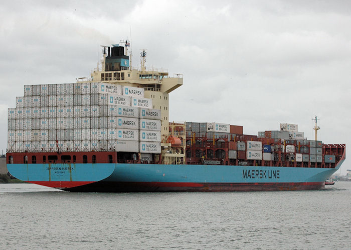 Photograph of the vessel  Jeppesen Mærsk pictured on the Nieuwe Maas at Rotterdam on 20th June 2010