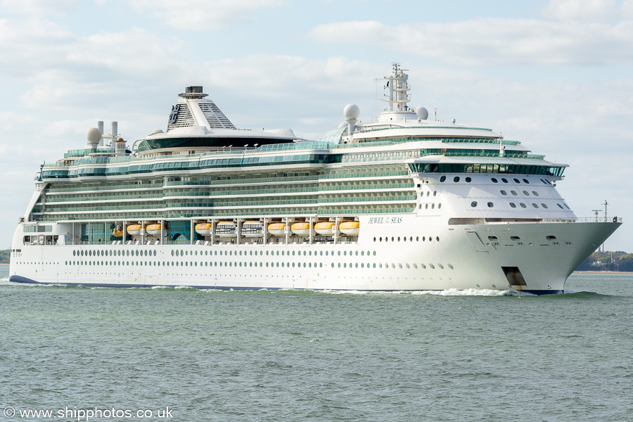 Photograph of the vessel  Jewel of the Seas pictured in the Solent on 20th April 2024
