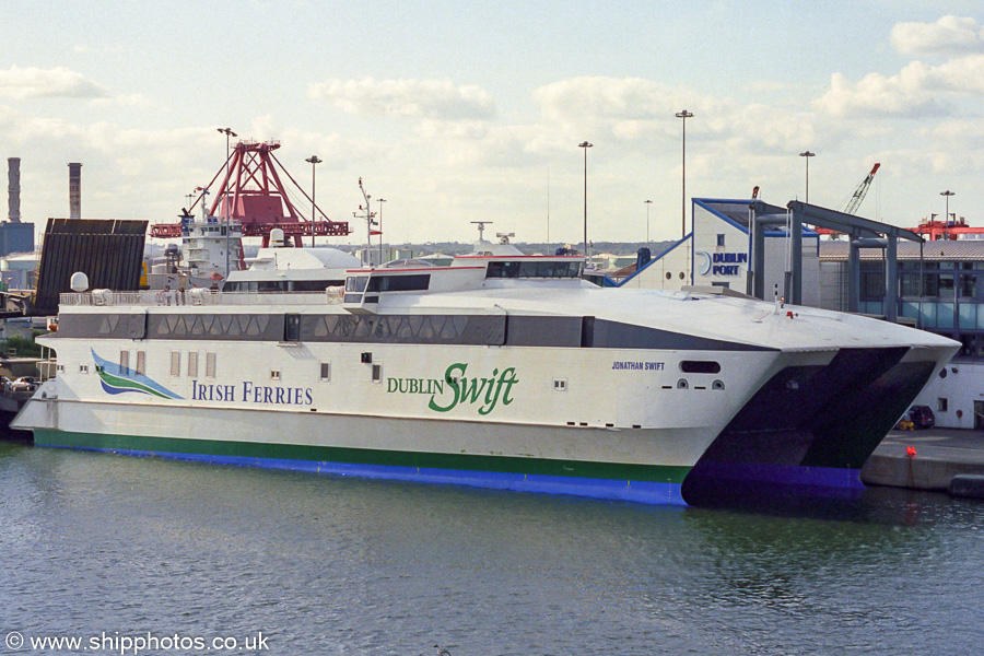 Photograph of the vessel  Jonathan Swift pictured at Dublin on 15th August 2002