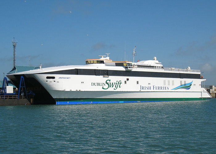 Photograph of the vessel  Jonathan Swift pictured at Holyhead on 24th April 2008