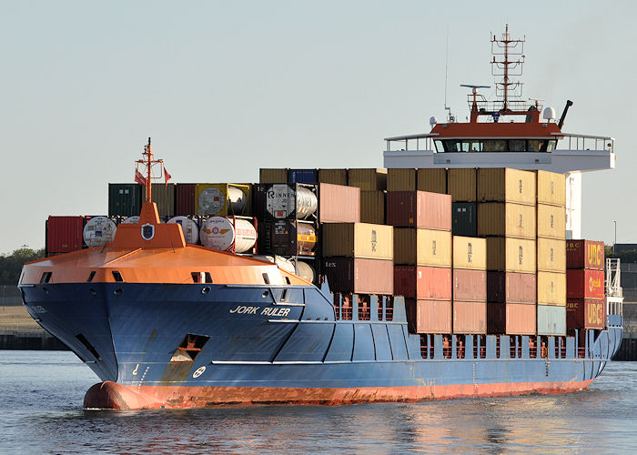 Photograph of the vessel  Jork Ruler pictured passing North Shields on 25th May 2013