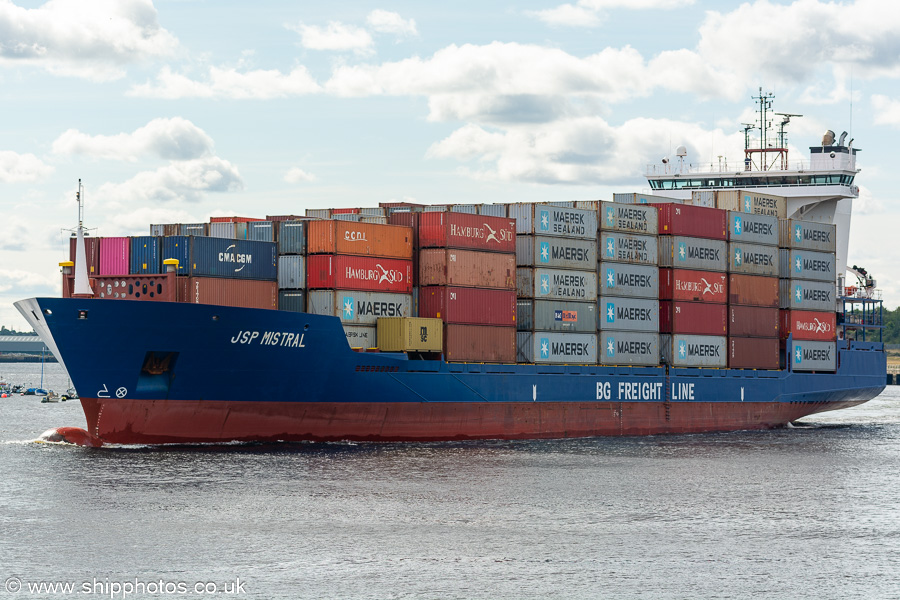 Photograph of the vessel  JSP Mistral pictured passing North Shields on 17th September 2022