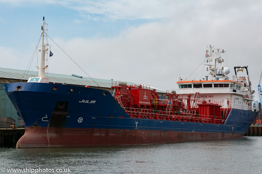 Photograph of the vessel  Julia pictured in Langton Dock, Liverpool on 20th June 2015