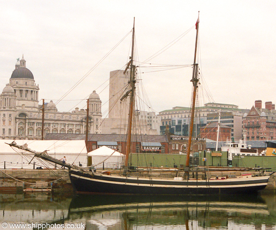 Photograph of the vessel  Julia af Fåborg pictured in Canning Half-Tide Dock, Liverpool on 14th June 2003